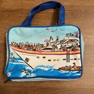 BARE MINERALS OCEAN THEMED MAKE-UP BAG-7x9x5